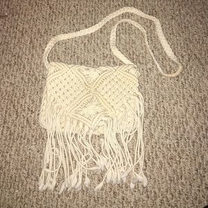 White knitted cross body