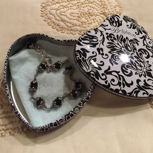 Brighton black glass and sterling silver bracelet