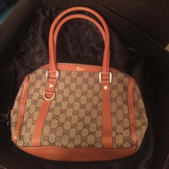 Gucci Handbags - Gucci Canvas Top Handle Bag