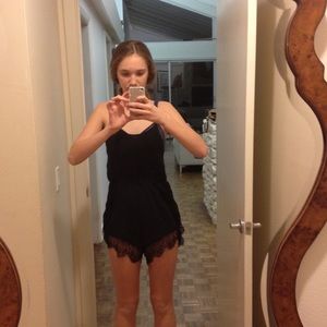 Black lace romper