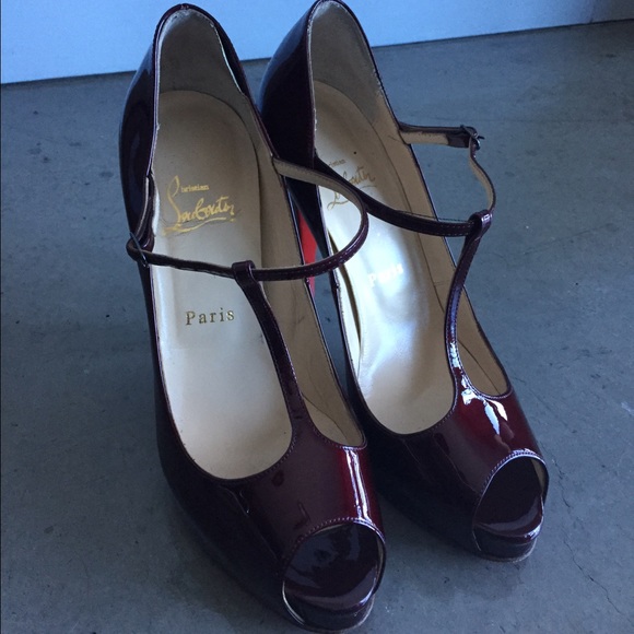 Christian Louboutin Amarante Peep Toe Mary Jane's.