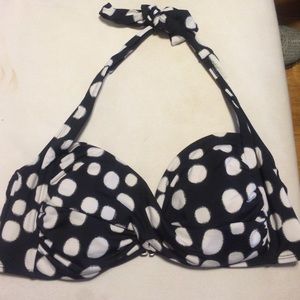 *NWT* Retro Black and White Polka Dot Bikini Top