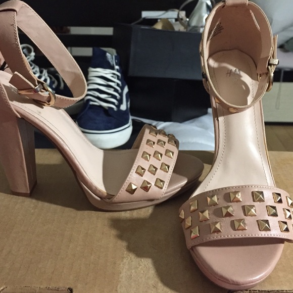 Blush studded heels
