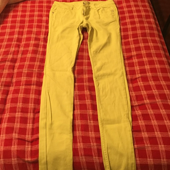 Lime Green Extra Long Skinny Jeans