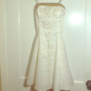 Beautiful hand beaded strapless dress