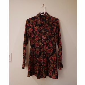 Topshop Sexy Corduroy Mini Dress with Snaps Sz M