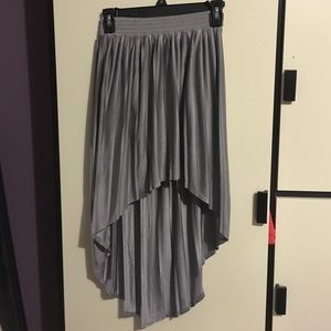 forever 21 metallic grey high low skirt