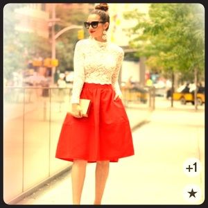 Red Express Full Midi Skirt