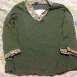 Green shirt with light green color in the top