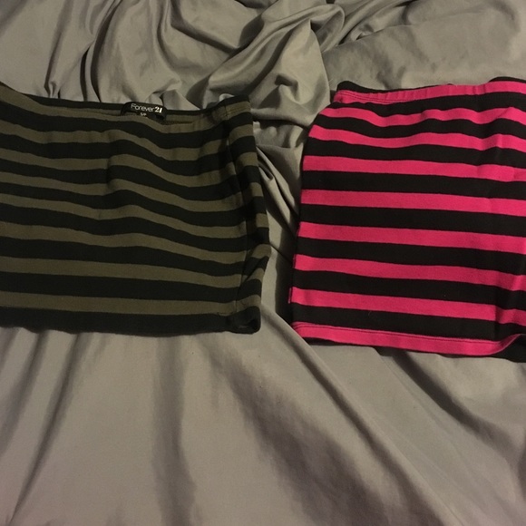 2 striped forever 21 skirts