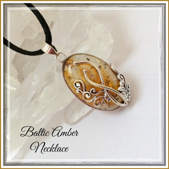 Healing Stones And Crystals Jewelry - ✨Sterling Silver Baltic Amber Necklace✨