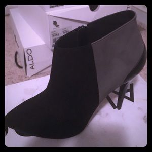 Black gray booties