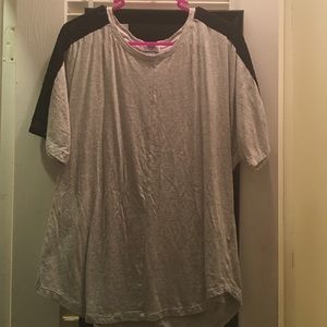 Grey and black lace top