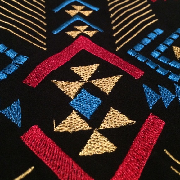 BOGO! Black Aztec Embroidered Dress - Picture 4 of 4