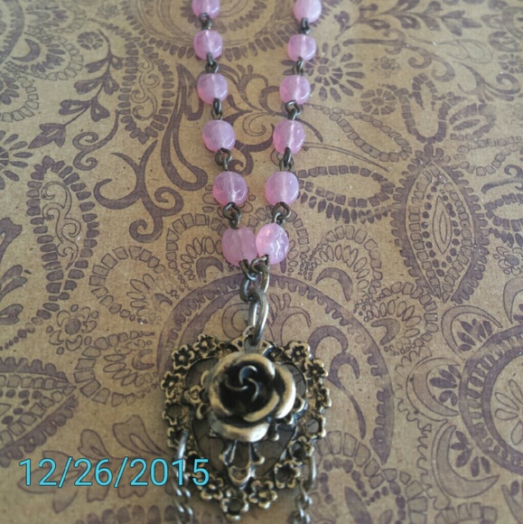 Heart Rosary beaded mothers day necklace - Picture 3 of 4