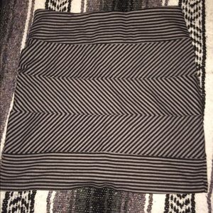 PacSun striped grey bodycon skirt