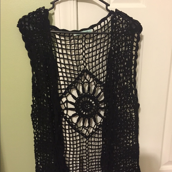 Maurice's black crotchet style vest