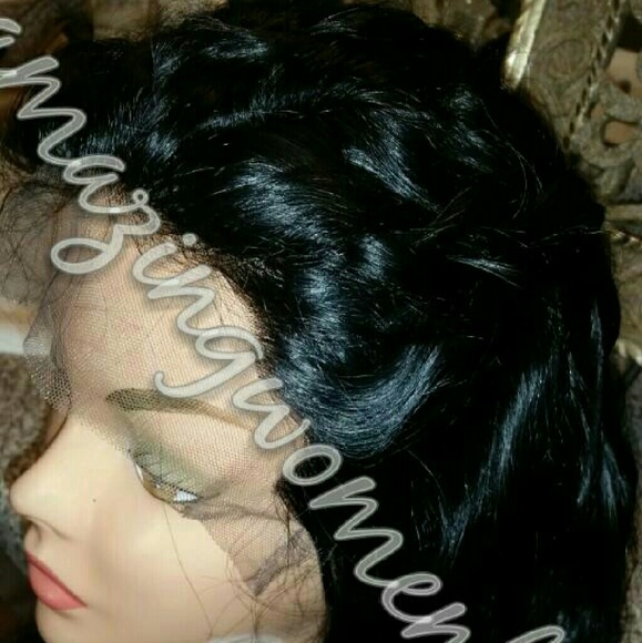 Full Indian lace wig with silk top 16" blk color