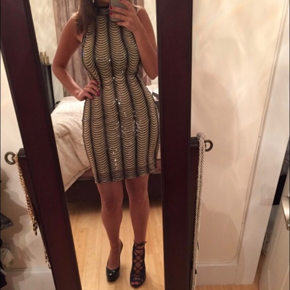 Sequin mini dress.