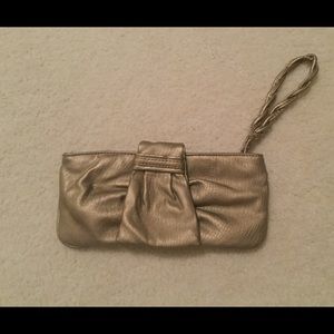 Express gold metallic clutch