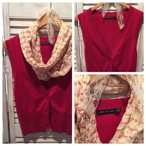 Red Cardigan Vest