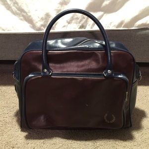 Fred Perry Leather Weekender Bag