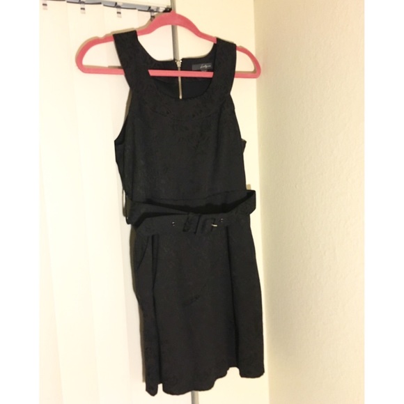 Little Black Dress with Subtle Floral Fabric