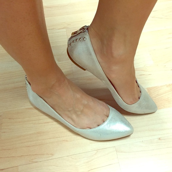 BCBGeneration Metallic silver Ballet Flats 7/ 6.5