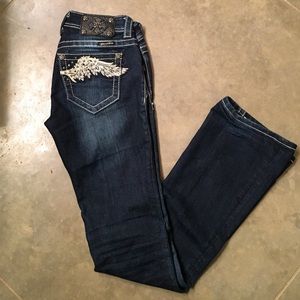 Miss Me Angel Wing Pocket Boot Cut Jean