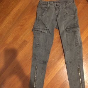 J Brand skinny cargo pants with zippers