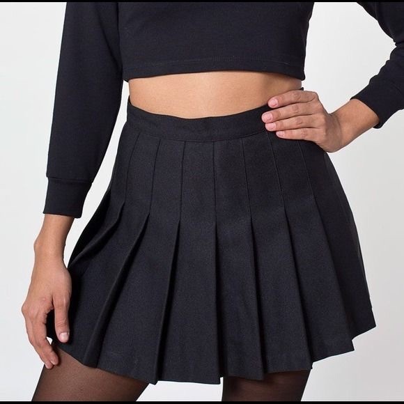 American Apparel Black Tennis Skirt