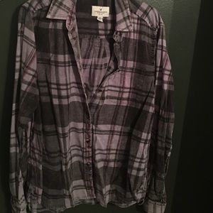 Womens Plaid American Eagle button down