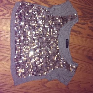 Sparkly grey crop top