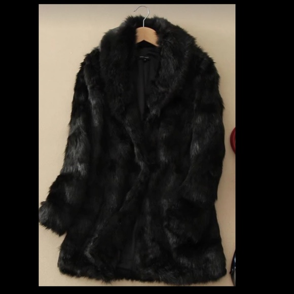 Black fur coat