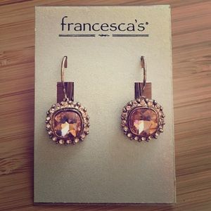 Francesca's Pink Sparkle Dangle Earrings NWT