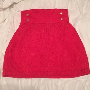 H&M Red Lace Mini Skirt