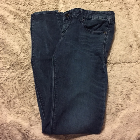 Blue skinny jean leggings