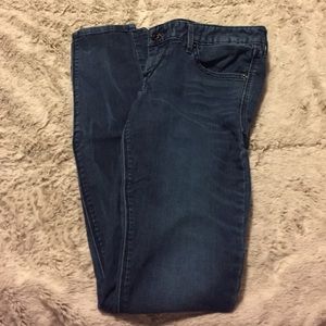 Blue skinny jean leggings