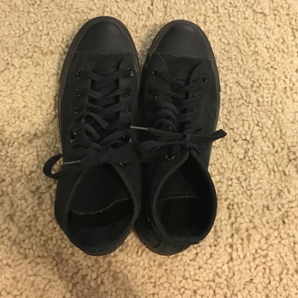 All black high top converse