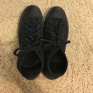 All black high top converse