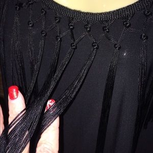 Rue21 black tank top with fringe NWT size small