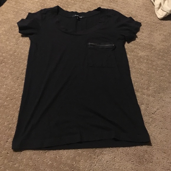 black shirt with a zipper pocket