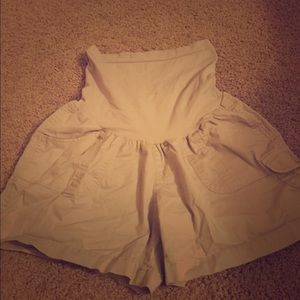 Motherhood maternity khaki shorts with full panel