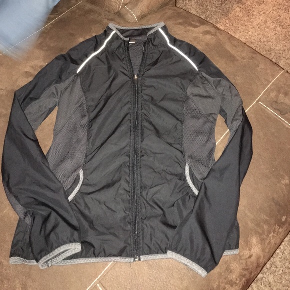 Black athletic jacket with mesh throughout