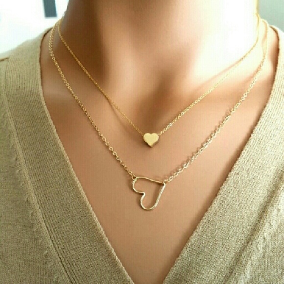 Jewelry - Two gold heart layer necklace * 4 aviliable *
