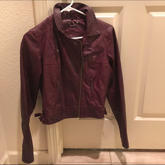 Maroon Leather Jacket