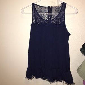 Navy blue tank top blouse
