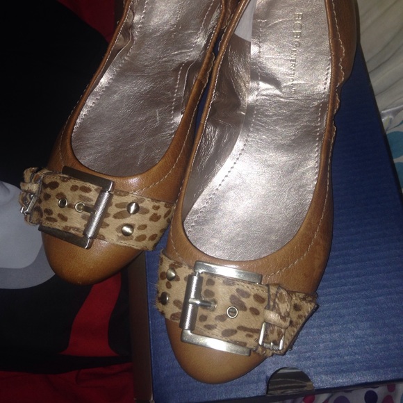 Tan and Leopard Print Flats