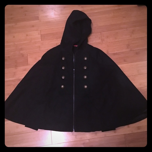 Alice + Olivia Black Military Cape
