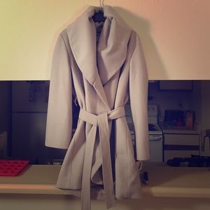 T Tahari Wool-Blend Wrap Coat